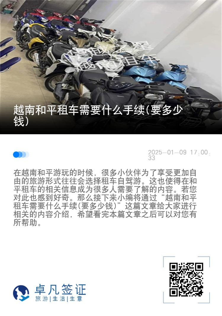 越南和平租车需要什么手续(要多少钱)