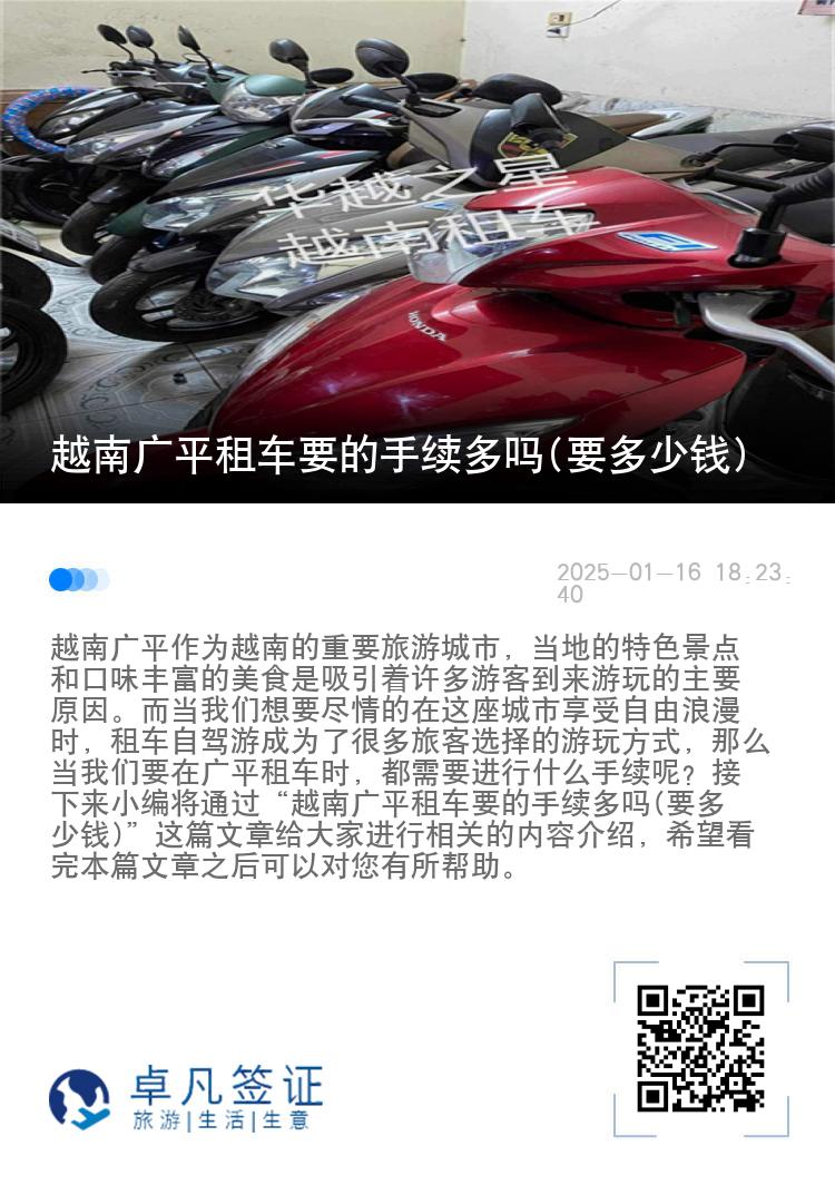越南广平租车要的手续多吗(要多少钱)